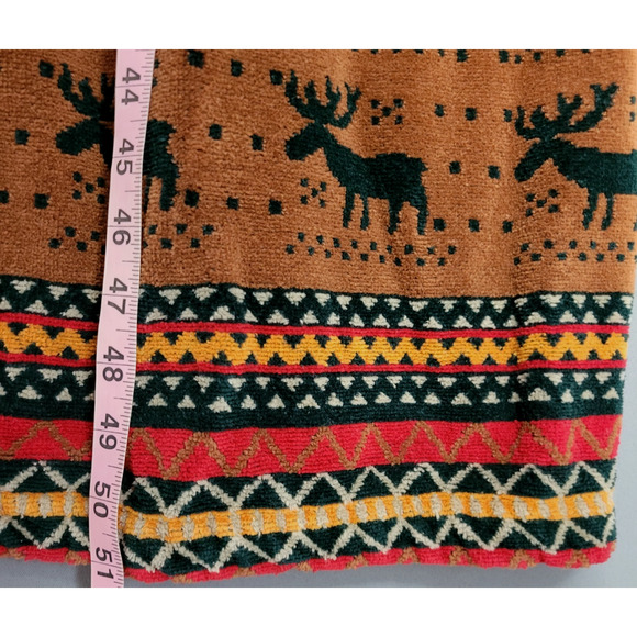 Vintage Cypress Aztec Robe One Size Southwest PrintBoho Bath Terry Cloth Moose - Picture 10 of 13